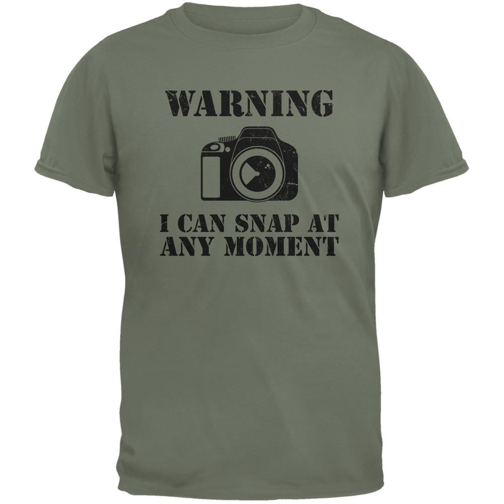 Photographer Snap At Any Moment Military Green Adult T-Shirt Men's T-Shirts Old Glory 2XL Green 