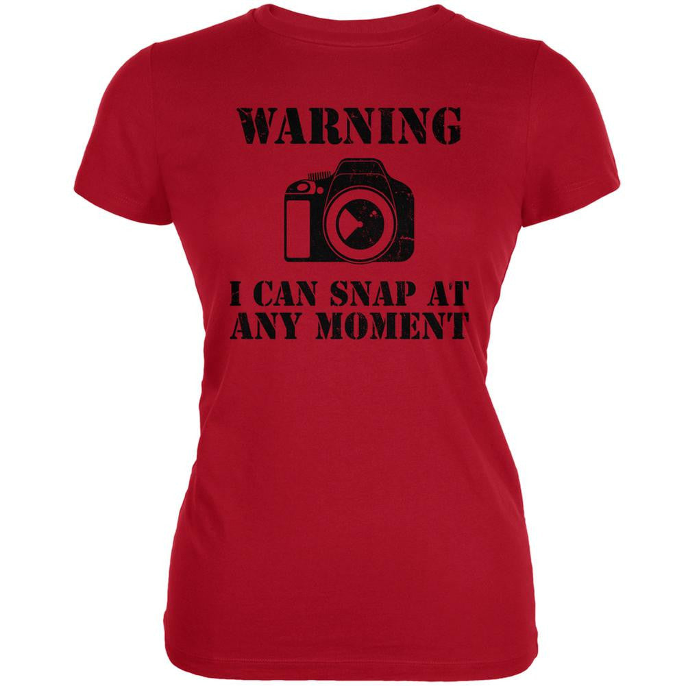 Photographer Snap At Any Moment Red Juniors Soft T-Shirt Juniors T-Shirts Old Glory 2XL Red 