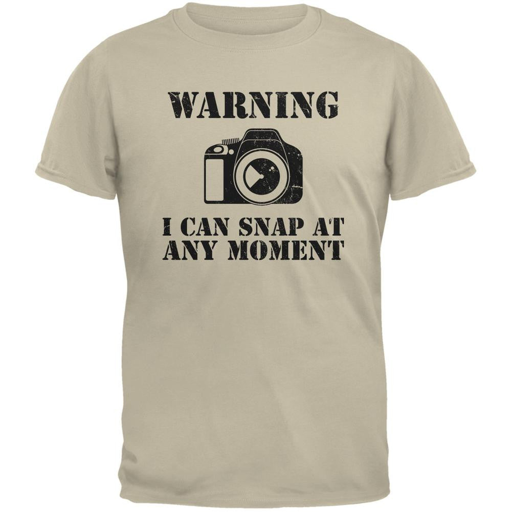 Photographer Snap At Any Moment Sand Adult T-Shirt Men's T-Shirts Old Glory 2XL Off-White 