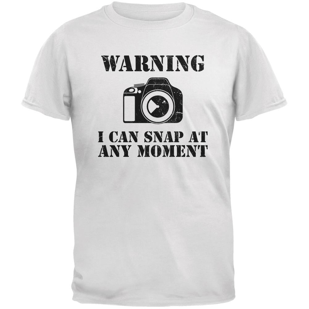 Photographer Snap At Any Moment White Adult T-Shirt Men's T-Shirts Old Glory 2XL White 