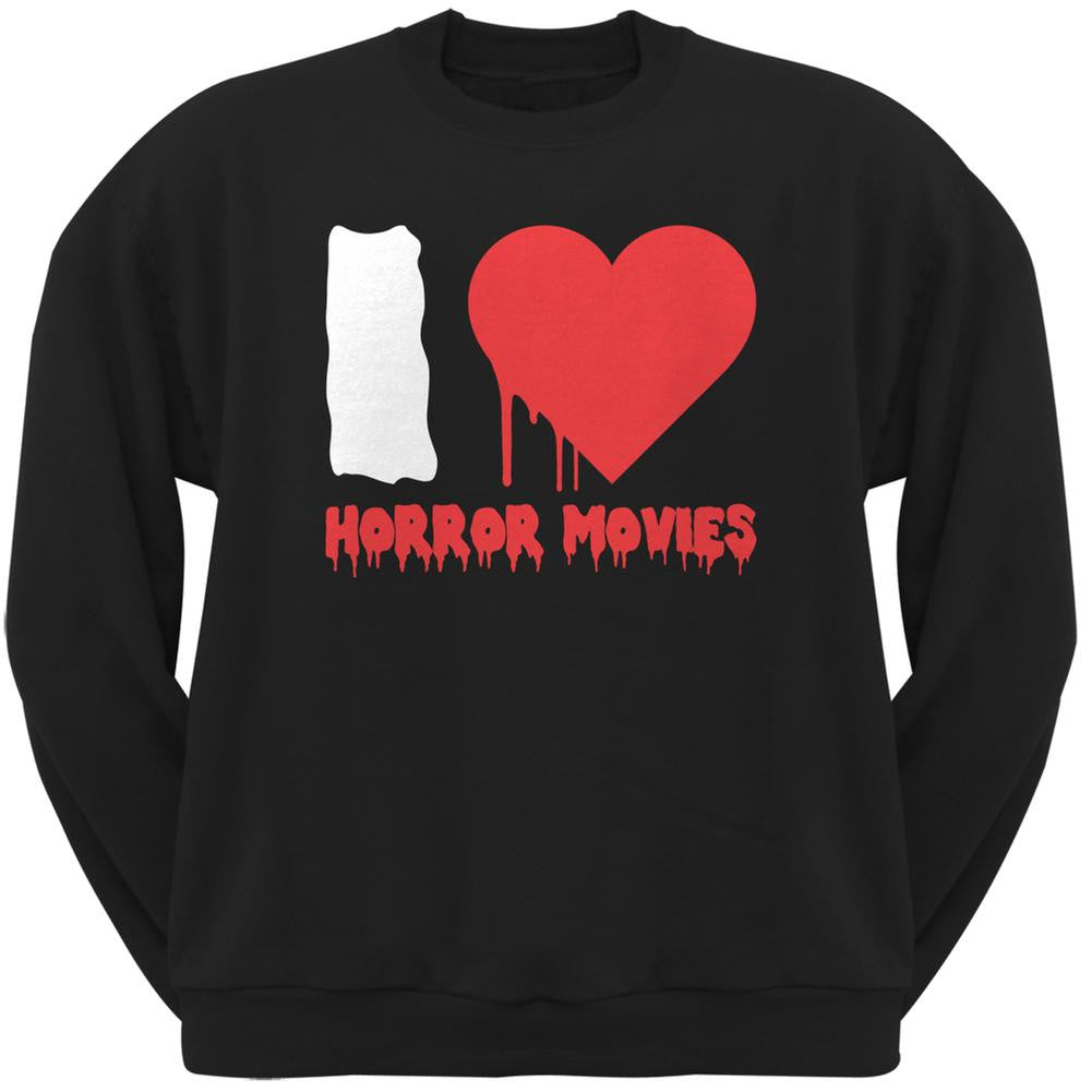 Halloween I Heart Horror Movies Black Adult Sweatshirt Men's Sweatshirts Old Glory SM Black 