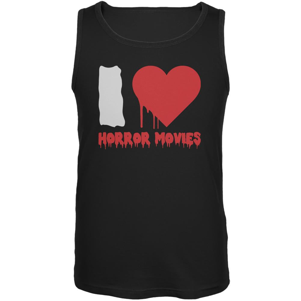 Halloween I Heart Horror Movies Black Adult Tank Top Men's Tank Tops Old Glory SM Black 