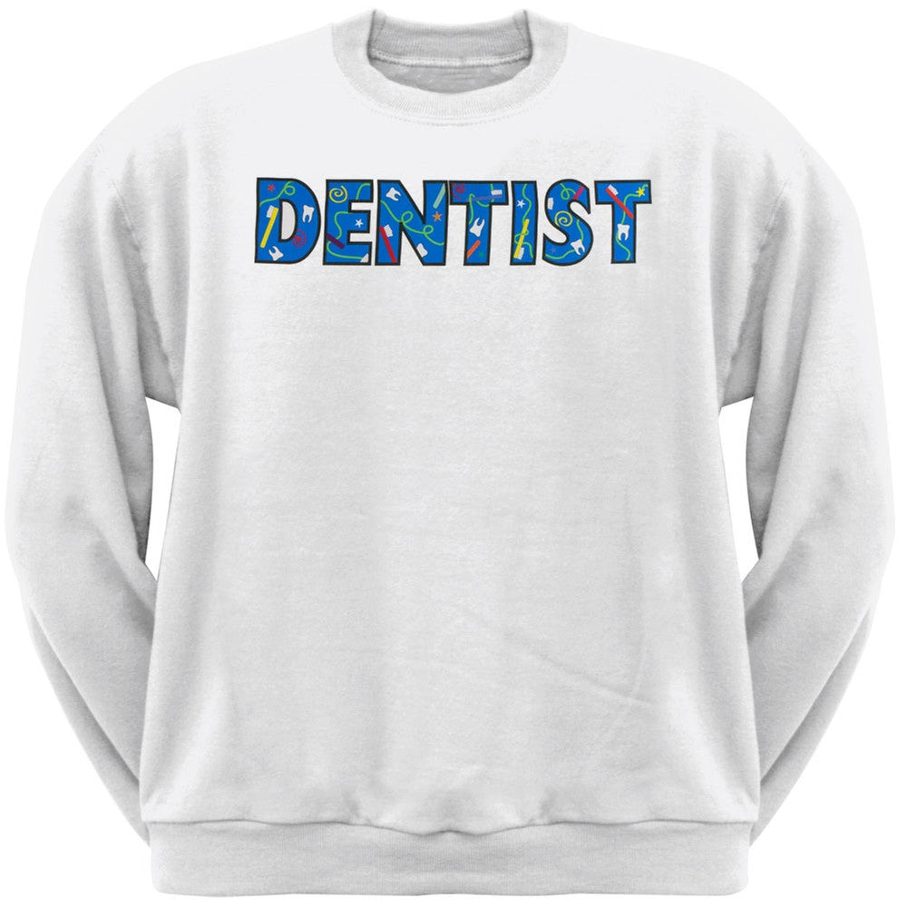 Dentist Colorful Logo Adult Sweatshirt Men's Sweatshirts Old Glory 2XL White