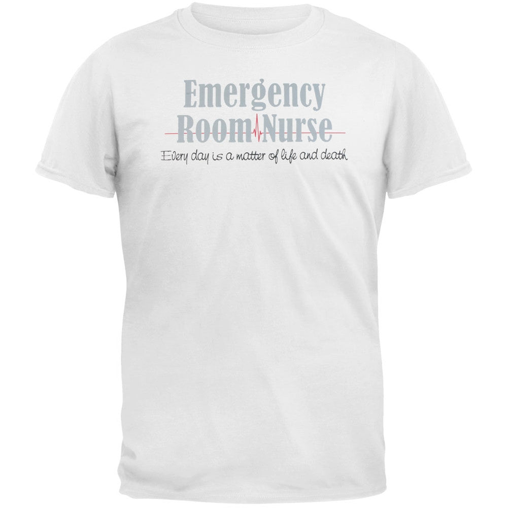 Nurse Emergency Room Life Or Death Adult T-Shirt Men's T-Shirts Old Glory 2XL White 