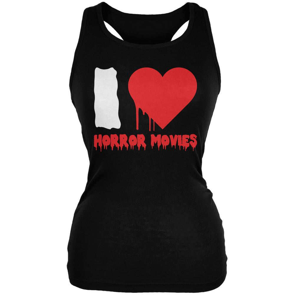 Halloween I Heart Horror Movies Black Juniors Soft Tank Top Juniors Tank Tops Old Glory SM Black 