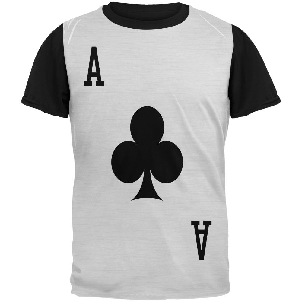 Halloween Ace of Clubs Card Soldier Costume Adult Black Back T-Shirt Men's T-Shirts Old Glory SM Multi 