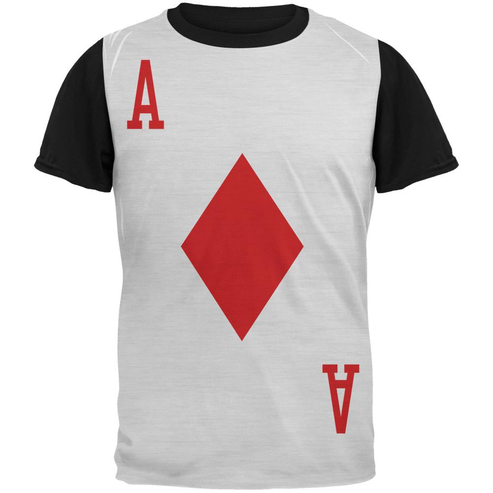 Halloween Ace of Diamonds Card Soldier Costume Adult Black Back T-Shirt Men's T-Shirts Old Glory SM Multi 