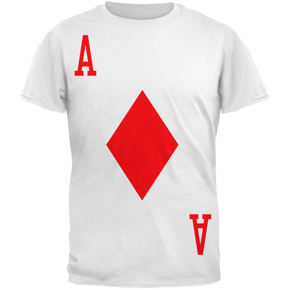 Halloween Ace of Diamonds Card Soldier Costume All Over Adult T-Shirt Men's T-Shirts Old Glory 2XL White 