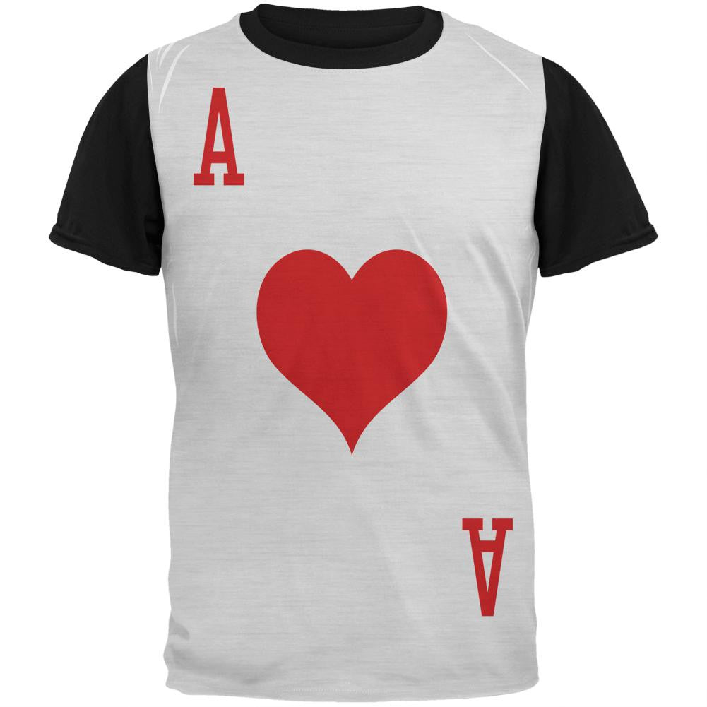 Halloween Ace of Hearts Card Soldier Costume Adult Black Back T-Shirt Men's T-Shirts Old Glory SM Multi 