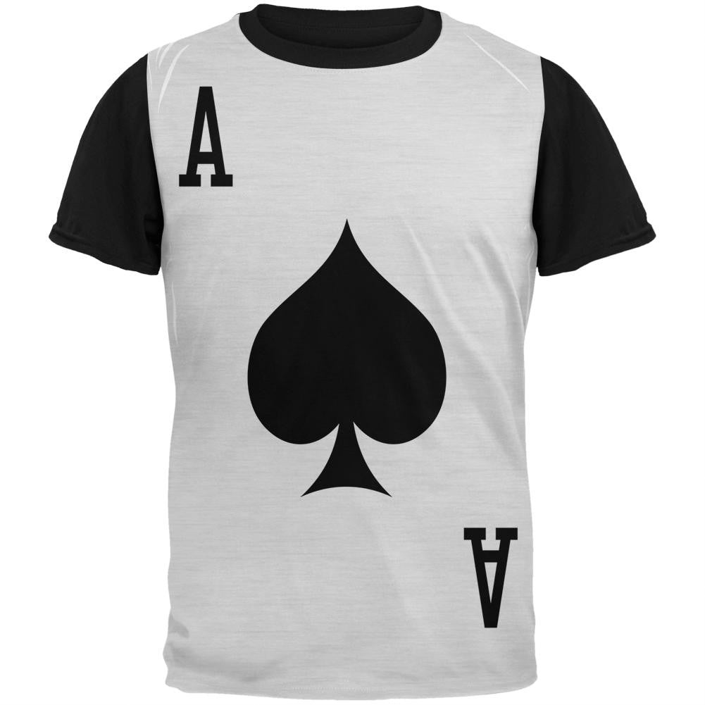 Halloween Ace of Spades Card Soldier Costume Adult Black Back T-Shirt Men's T-Shirts Old Glory SM Multi 