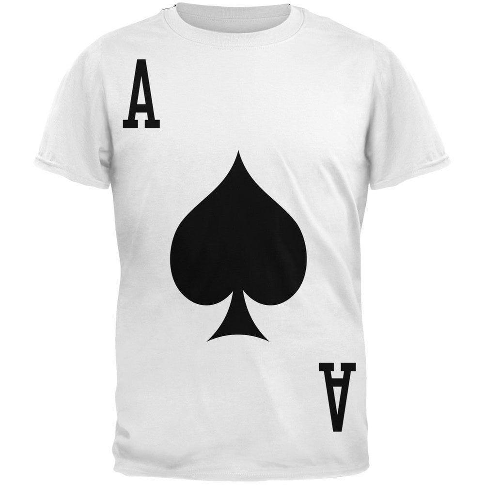 Halloween Ace of Spades Card Soldier Costume All Over Adult T-Shirt Men's T-Shirts Old Glory 2XL White 