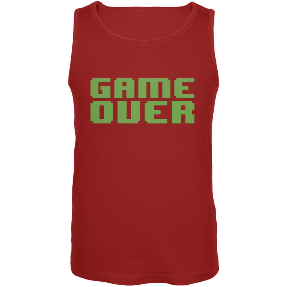 8 Bit Game Over Red Adult Tank Top Men's Tank Tops Old Glory SM Red 