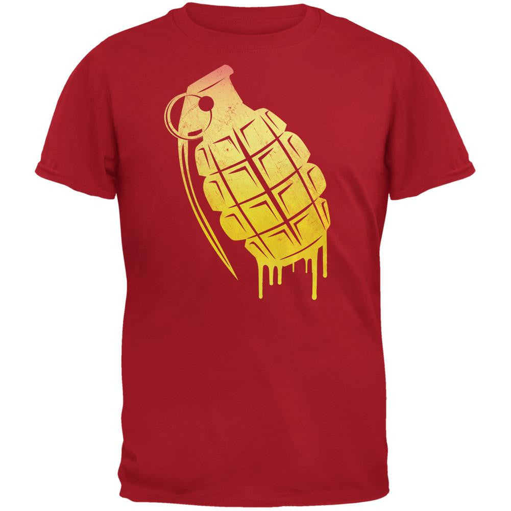 Dripping Grenade Red Adult T-Shirt Men's T-Shirts Old Glory 2XL Red 