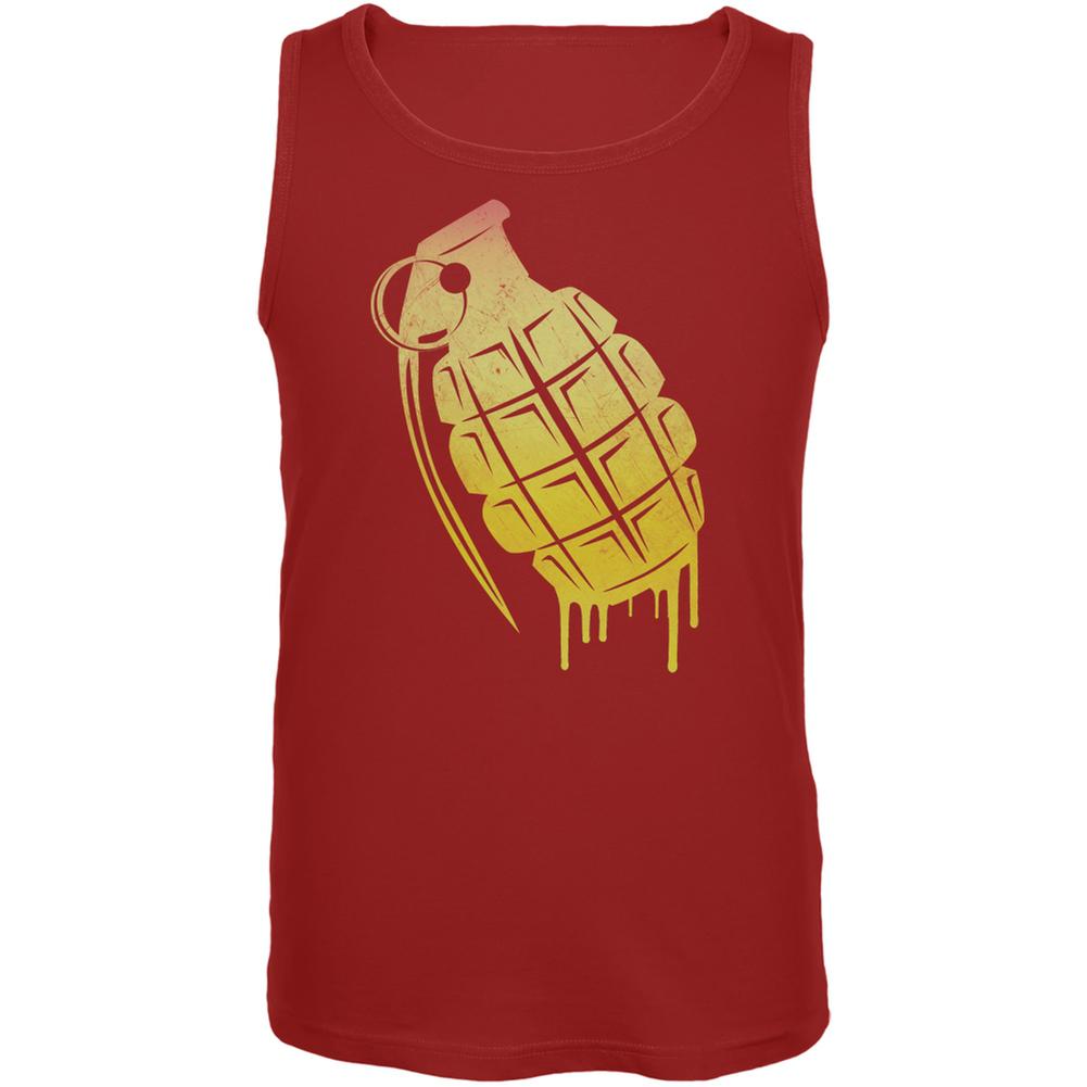 Dripping Grenade Red Adult Tank Top Men's Tank Tops Old Glory 2XL Red 