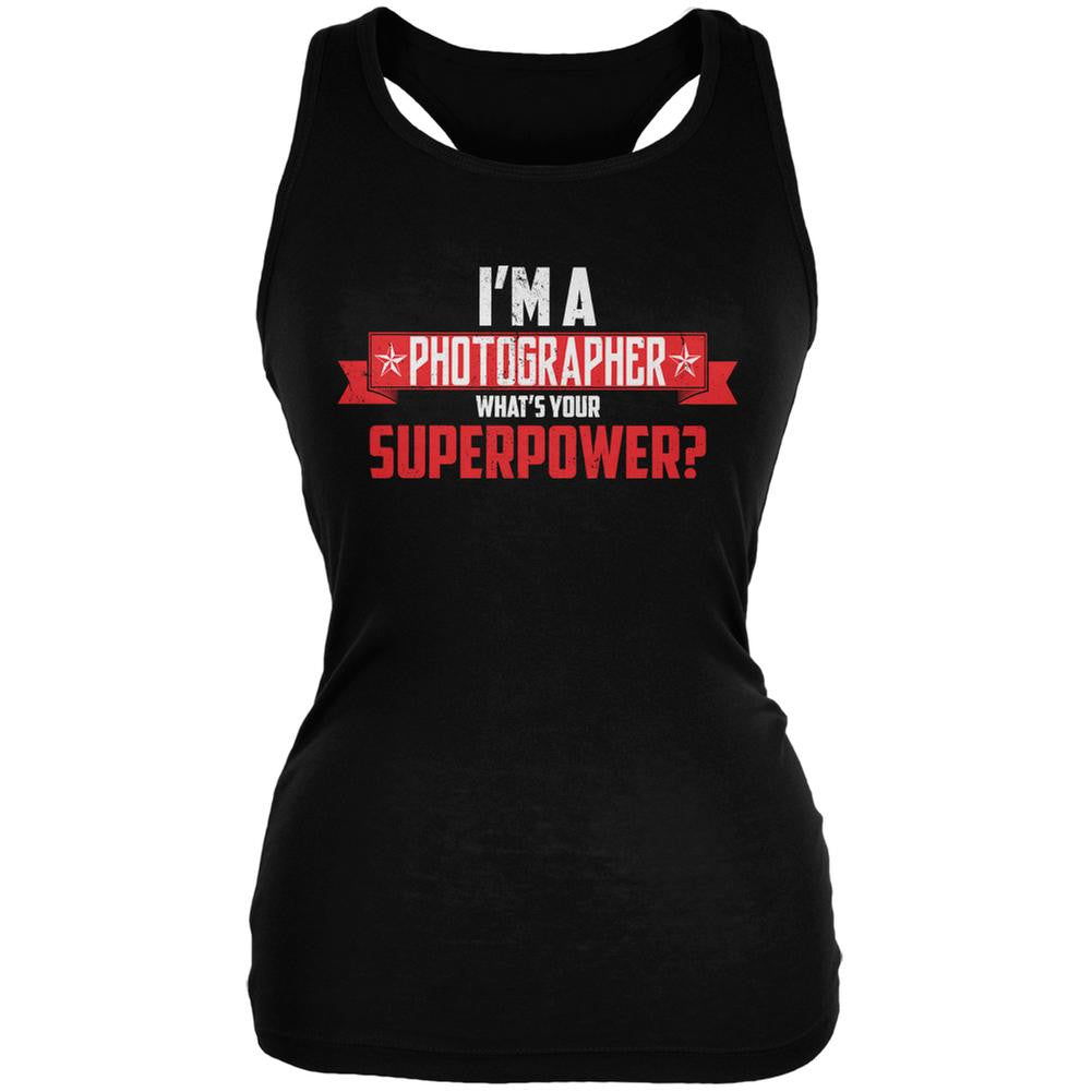 I'm A Photographer What's Your Superpower Black Juniors Soft Tank Top Juniors Tank Tops Old Glory 2XL Black 