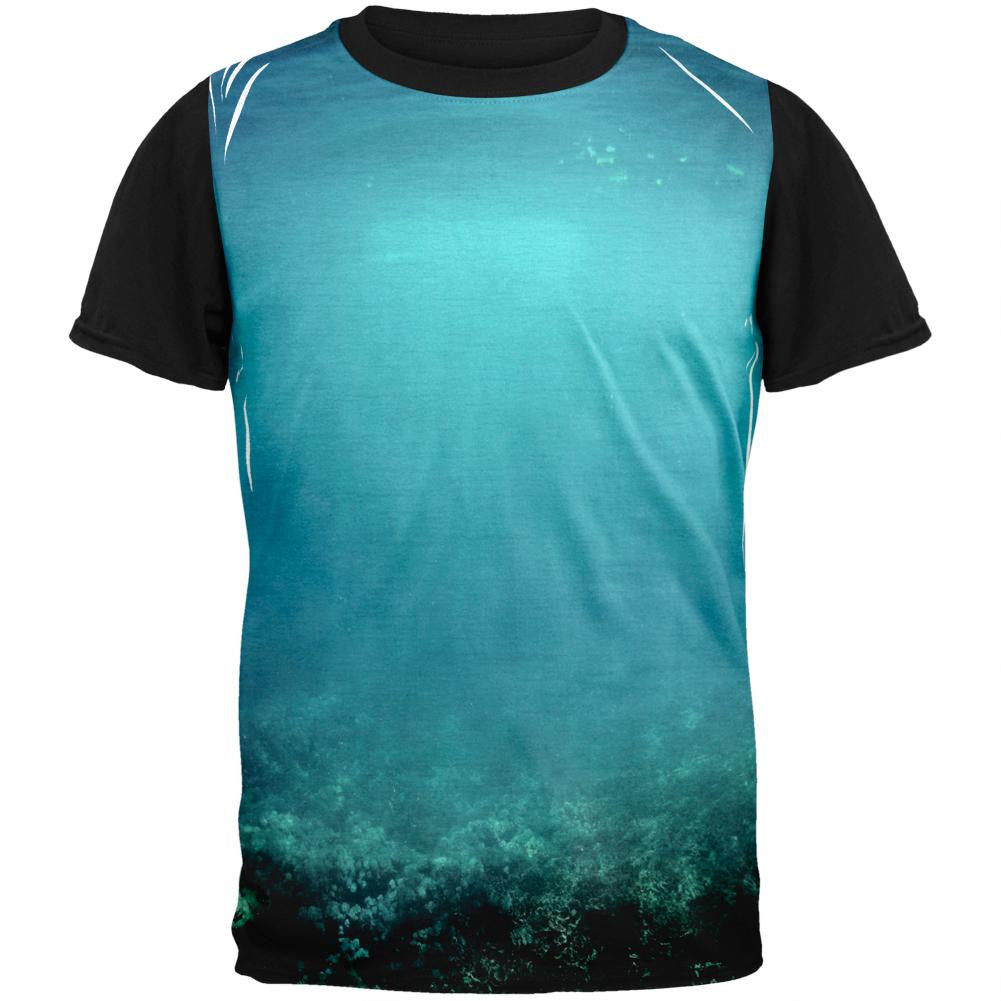 Under Sea Water Adult Black Back T-Shirt Men's T-Shirts Old Glory SM Multi 