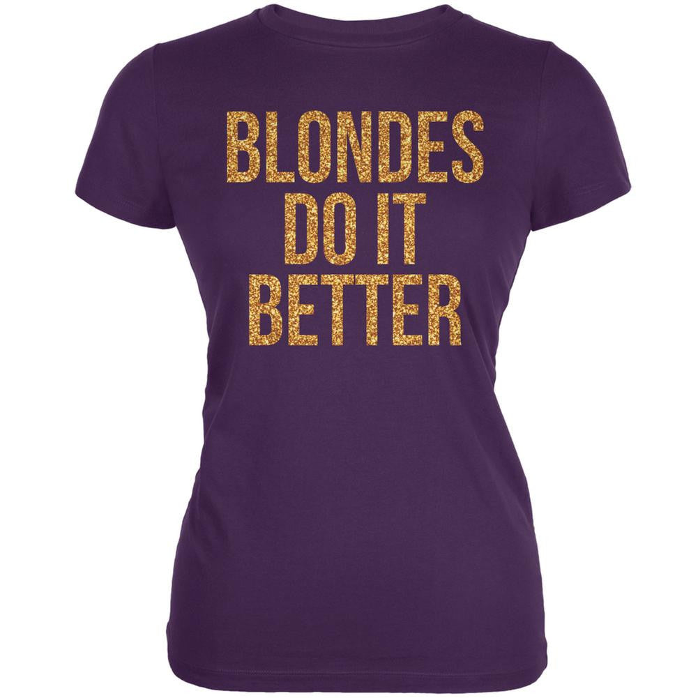 Blondes Do It Better Purple Juniors Soft T-Shirt Juniors T-Shirts Old Glory 2XL Purple 