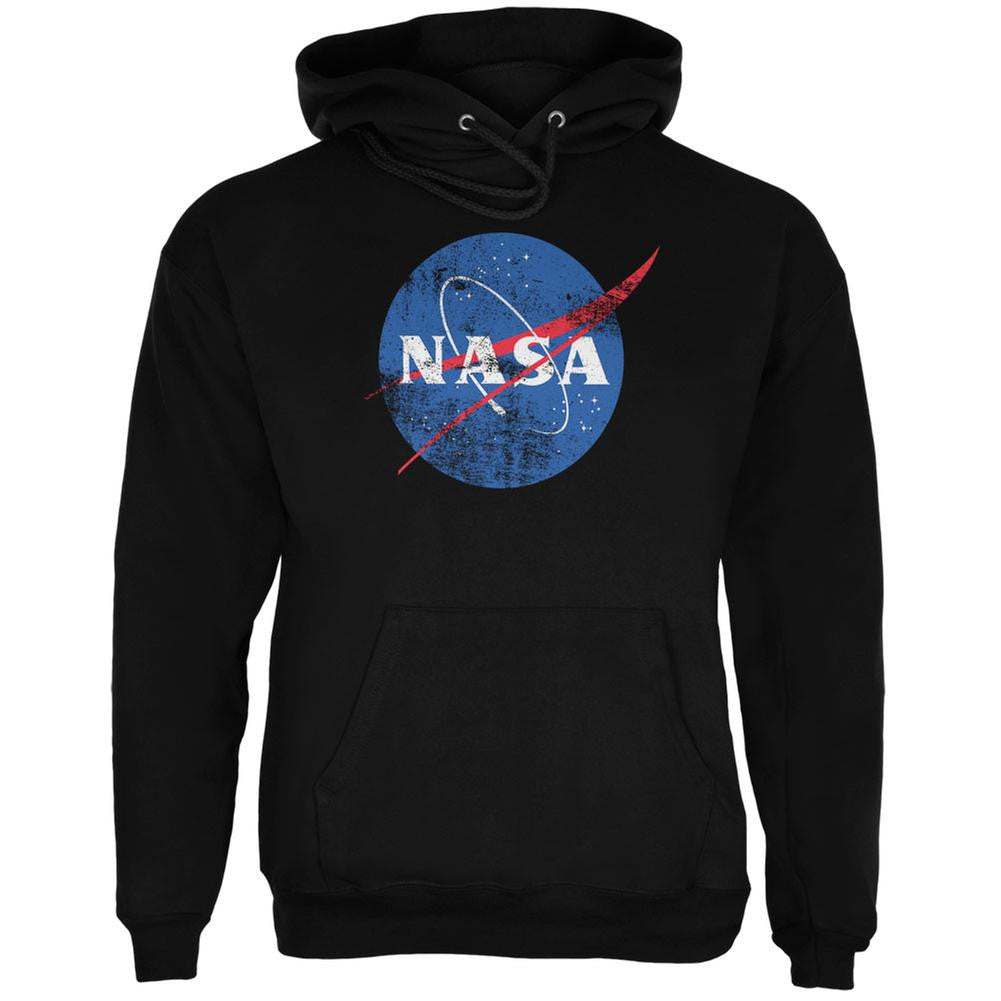 NASA Distressed Logo Black Adult Hoodie Men's Hoodies NASA 2XL Black 