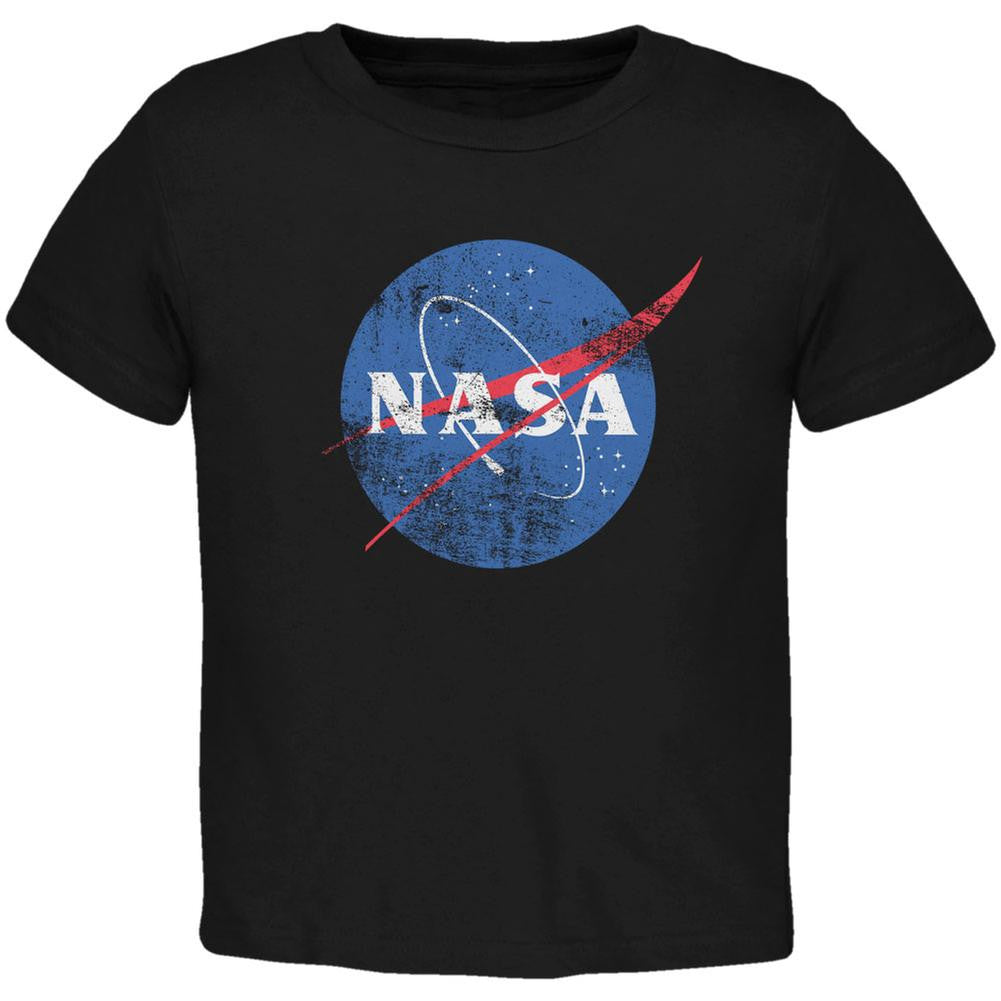 NASA Distressed Logo Black Toddler T-Shirt Toddler T-Shirts NASA 2T Black 