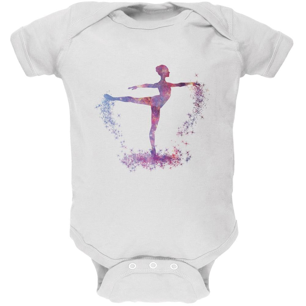 Galaxy Ballarina Dancer White Soft Baby One Piece Baby One Piece Old Glory 0-3M White 