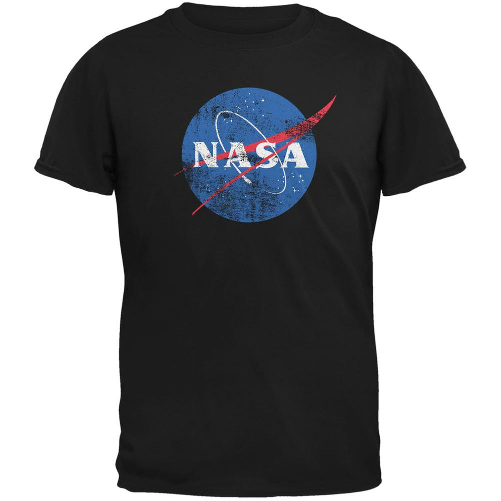 NASA Distressed Logo Black Youth T-Shirt Youth T-Shirts NASA LG Black 