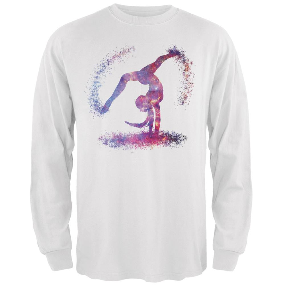 Galaxy Gymnast White Adult Long Sleeve T-Shirt Men's Long Sleeves Old Glory 2XL White 