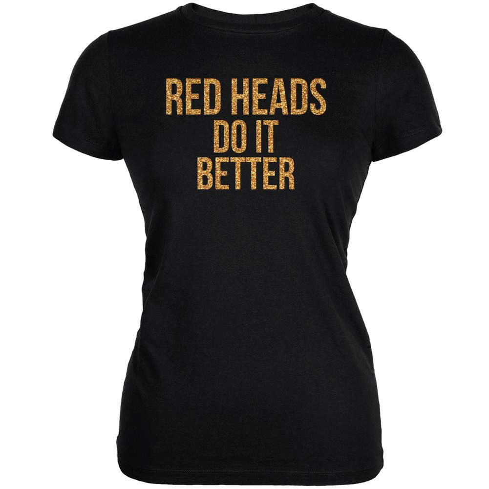 Red Heads Do It Better Black Juniors Soft T-Shirt Juniors T-Shirts Old Glory 2XL Black 