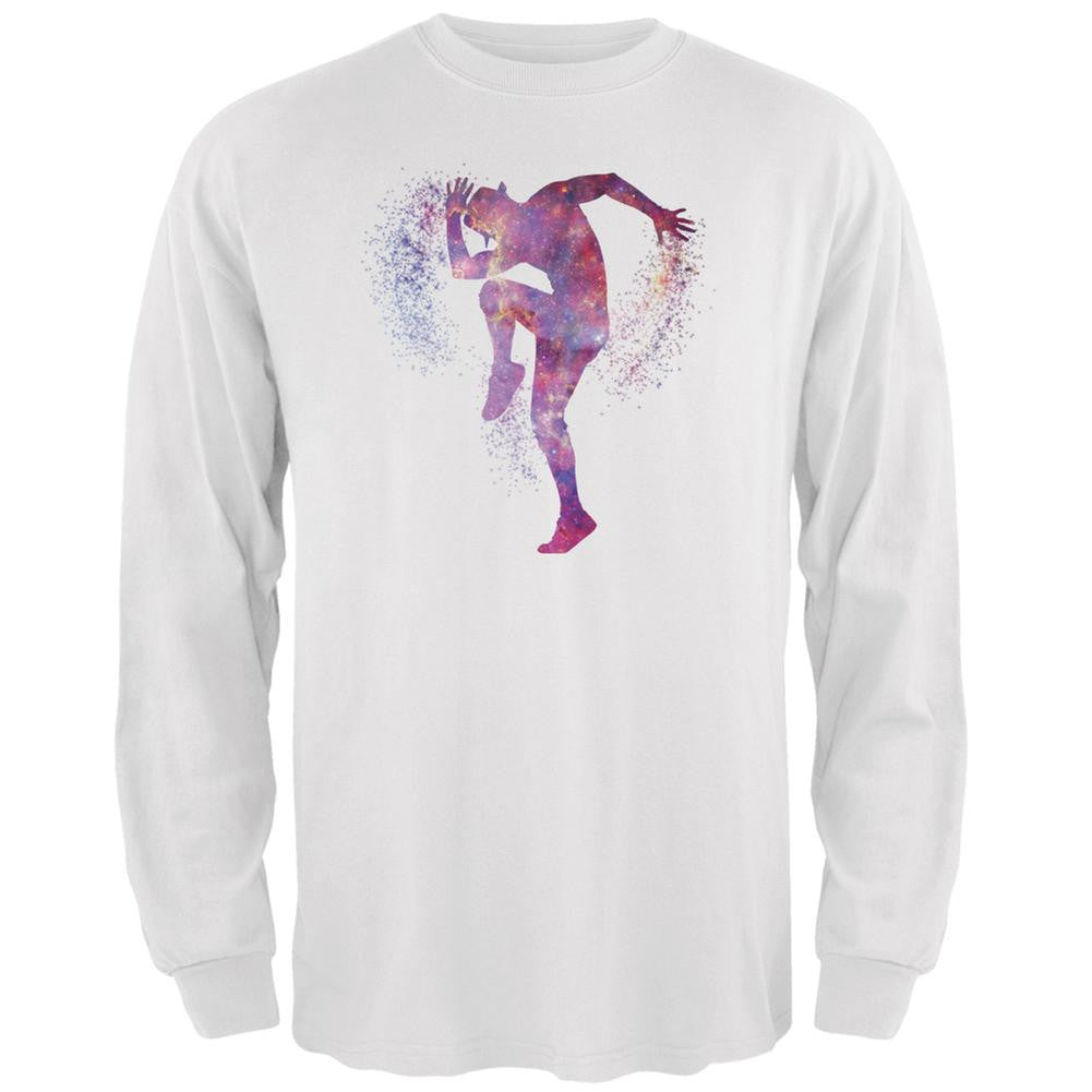 Galaxy Jazz Dancer White Adult Long Sleeve T-Shirt Men's Long Sleeves Old Glory 2XL White 