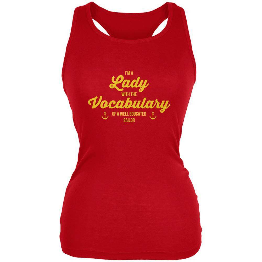 I'm A Lady With A Sailor's Vocabulary Red Juniors Soft Tank Top Juniors Tank Tops Old Glory 2XL Red 