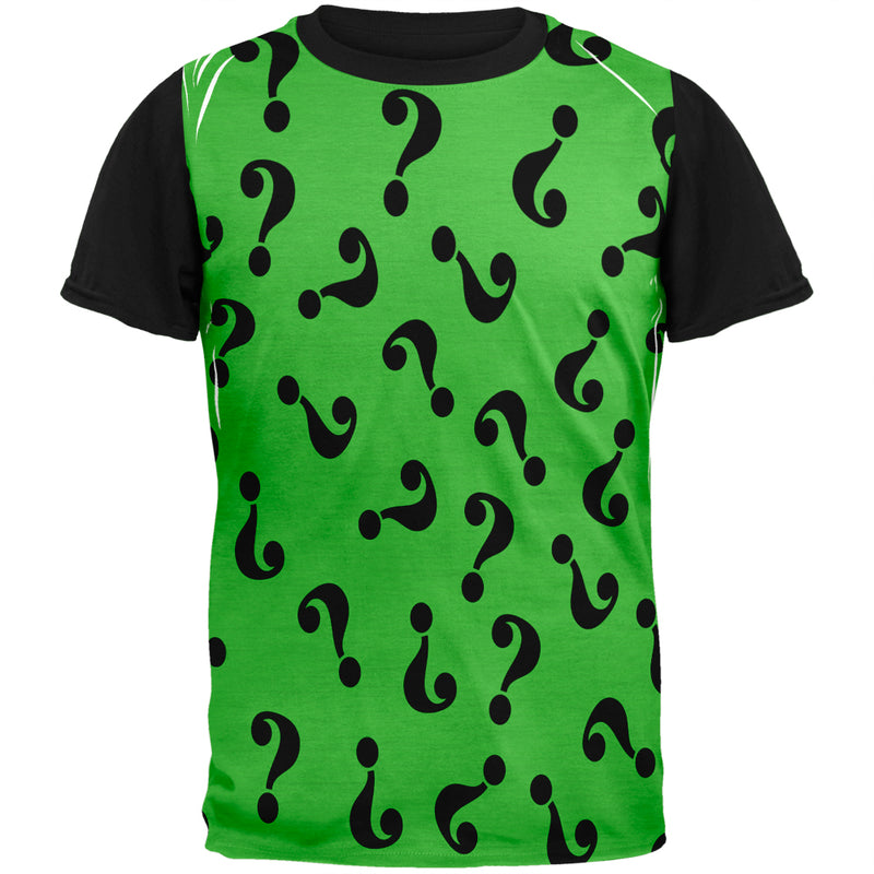 Halloween Riddle Me This Costume Adult Black Back T-Shirt Men's T-Shirts Old Glory 2XL Multi 