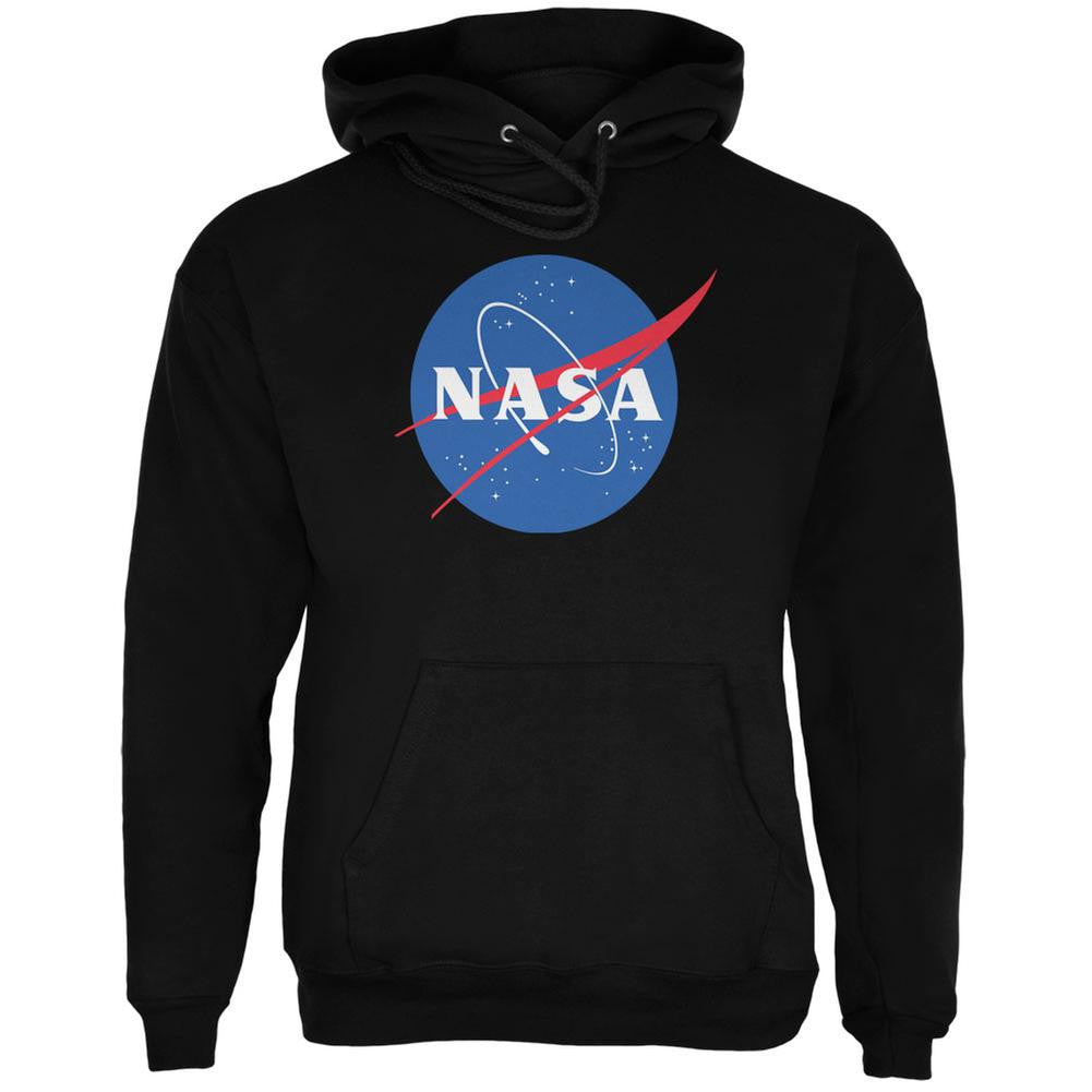 NASA Logo Black Adult Hoodie Men's Hoodies NASA SM Black 