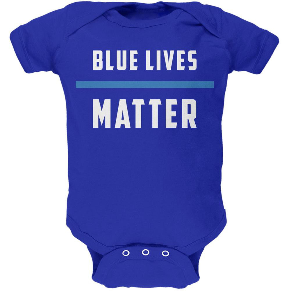 Police Blue Lives Matter Thin Blue Line Royal Soft Baby One Piece Baby One Piece Old Glory 0-3M Blue 