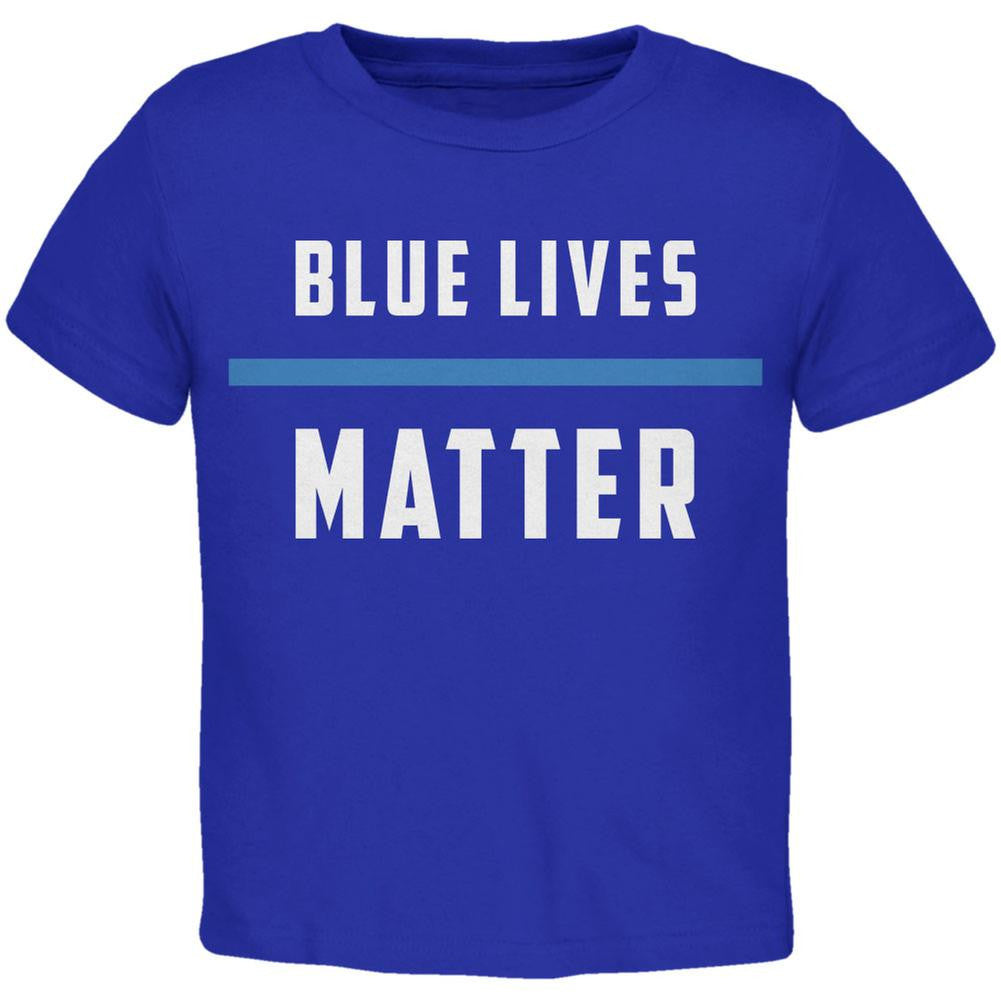 Police Blue Lives Matter Thin Blue Line Royal Toddler T-Shirt Toddler T-Shirts Old Glory 2T Blue 