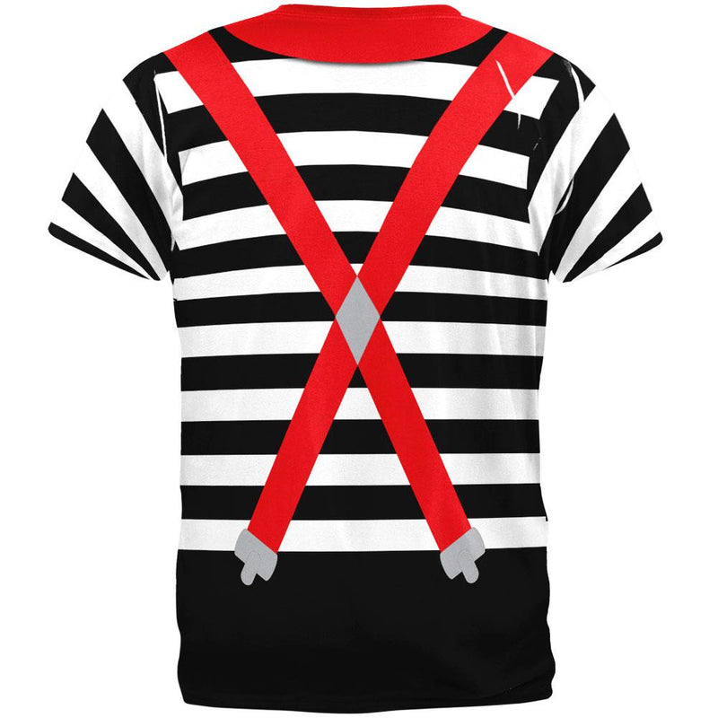 Halloween French Mime Costume All Over Adult T-Shirt Men's T-Shirts Old Glory   