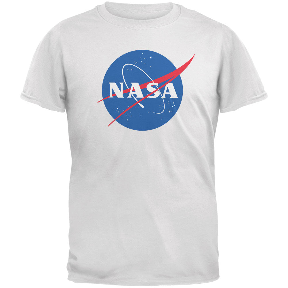 NASA Logo White Adult T-Shirt Men's T-Shirts Old Glory 3XL White 