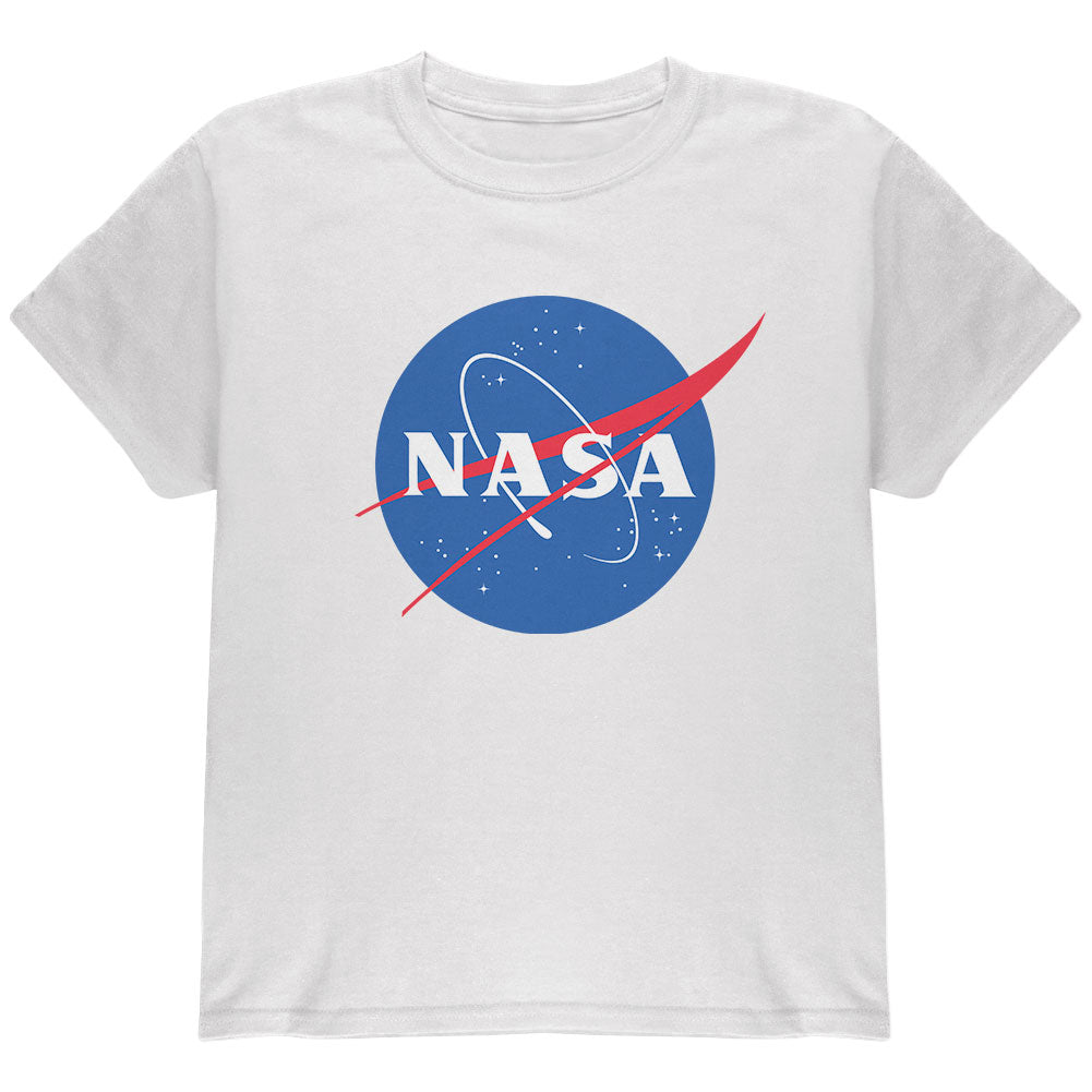 NASA Logo White Youth T-Shirt Youth T-Shirts Old Glory YLG White 