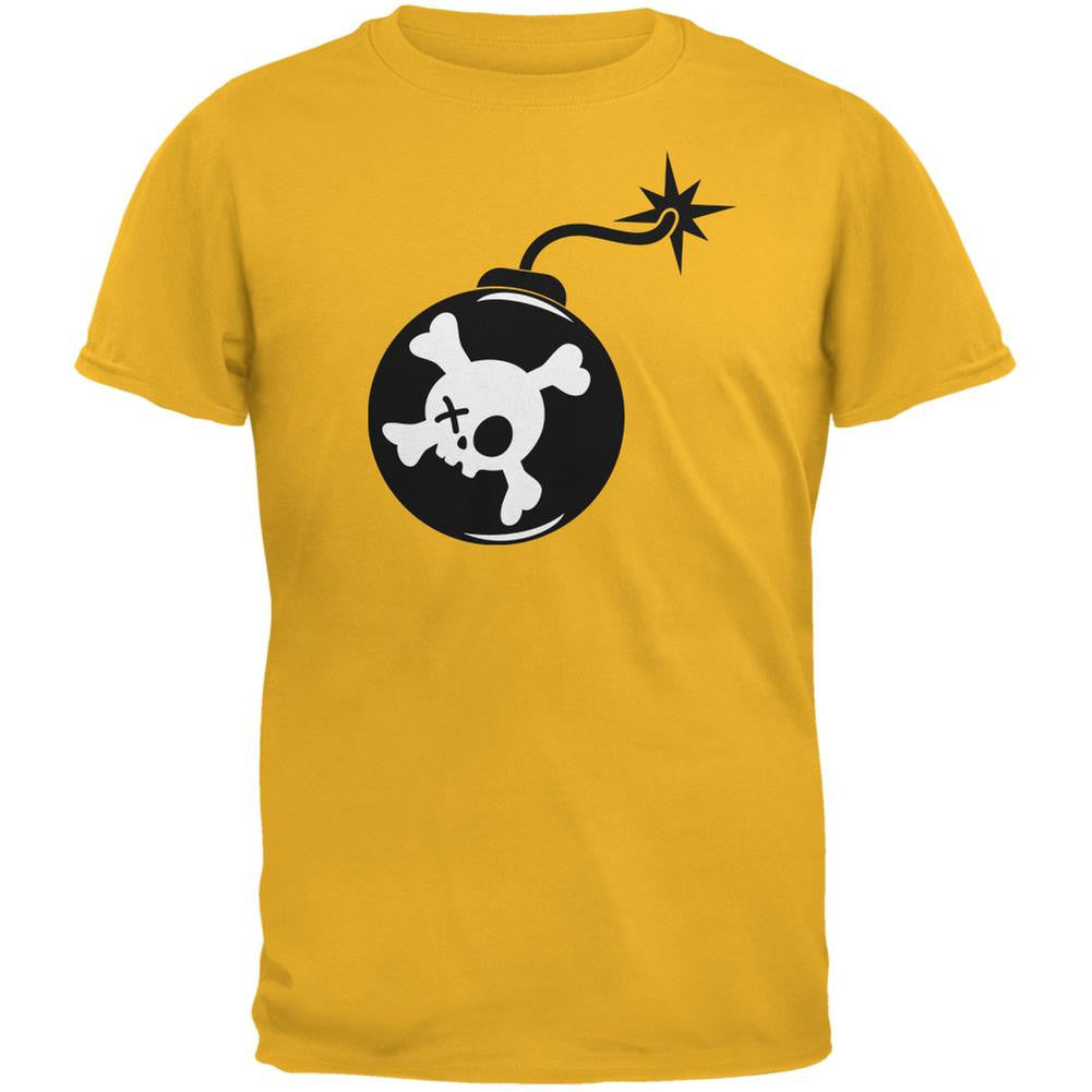 Skull Bomb Gold Adult T-Shirt Men's T-Shirts Old Glory 2XL Yellow 