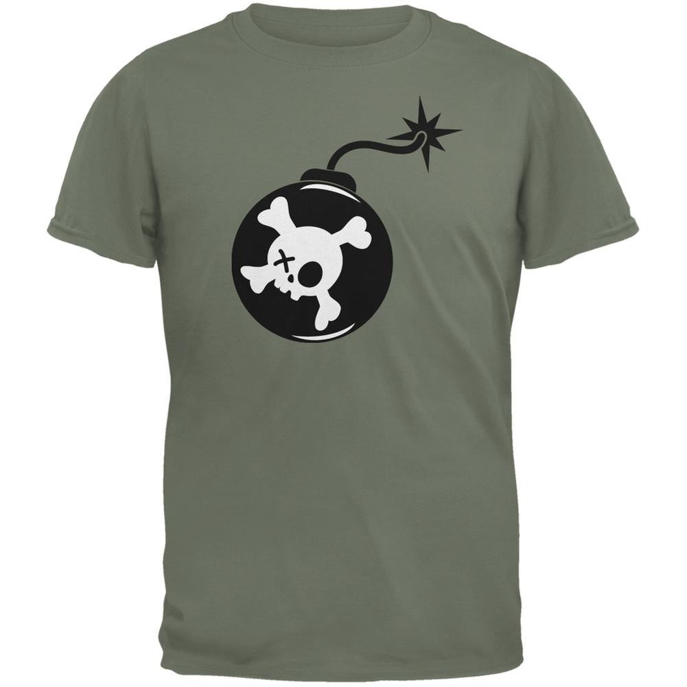 Skull Bomb Military Green Adult T-Shirt Men's T-Shirts Old Glory 2XL Green 