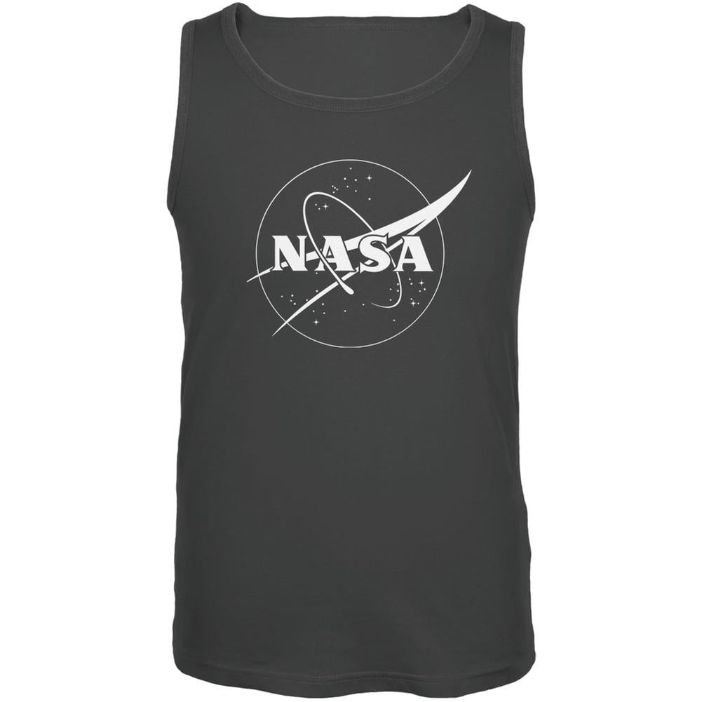 NASA Outline Logo Charcoal Grey Adult Tank Top Men's Tank Tops NASA 2XL Grey 