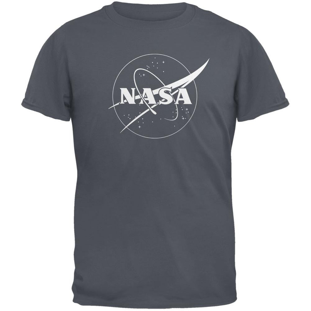 NASA Outline Logo Charcoal Youth T-Shirt Youth T-Shirts NASA LG Grey 