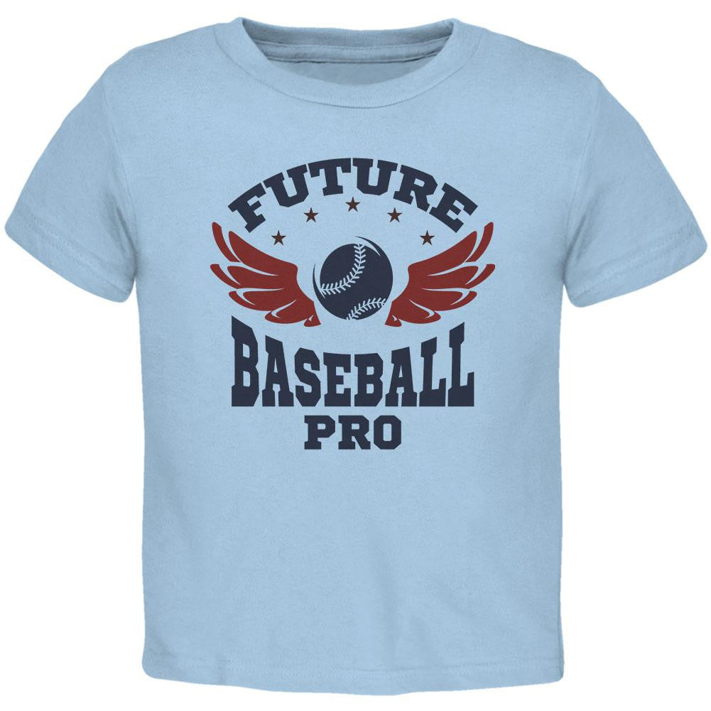 Future Baseball Pro Light Blue Toddler T-Shirt Toddler T-Shirts Old Glory 2T Blue 