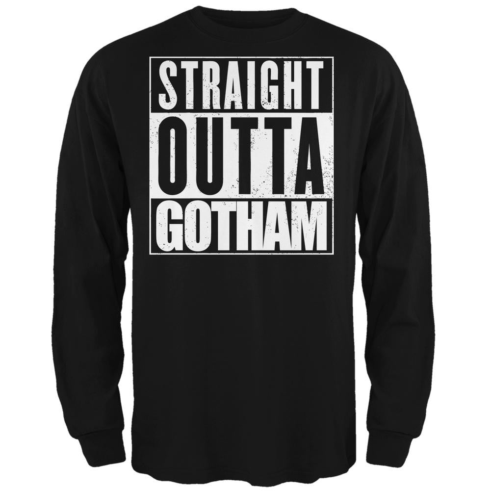 Straight Outta Gotham Black Adult Long Sleeve T-Shirt Men's Long Sleeves Old Glory 2XL Black 