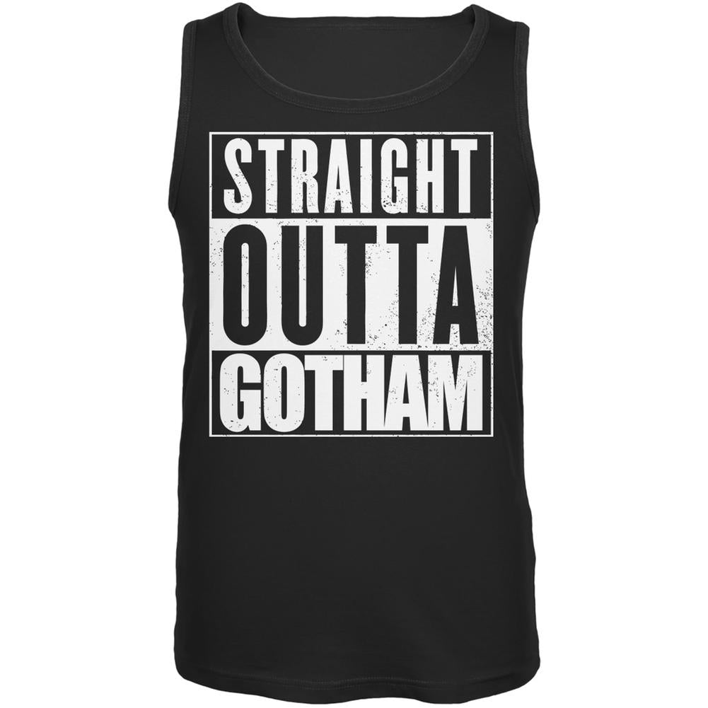 Straight Outta Gotham Black Adult Tank Top Men's Tank Tops Old Glory 2XL Black 