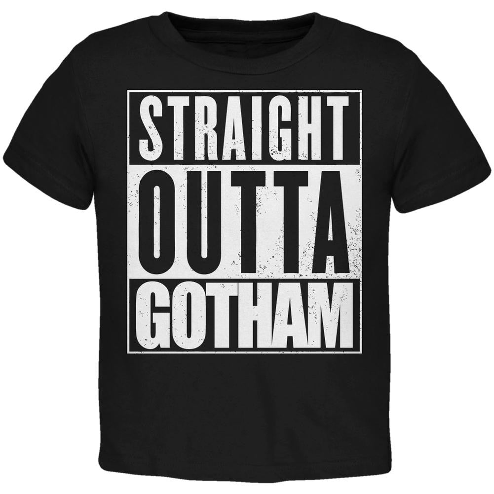 Straight Outta Gotham Black Toddler T-Shirt Toddler T-Shirts Old Glory 2T Black 