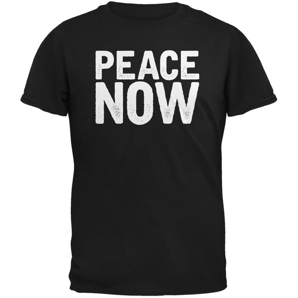 Peace Now Black Adult T-Shirt Men's T-Shirts Old Glory 2XL Black 
