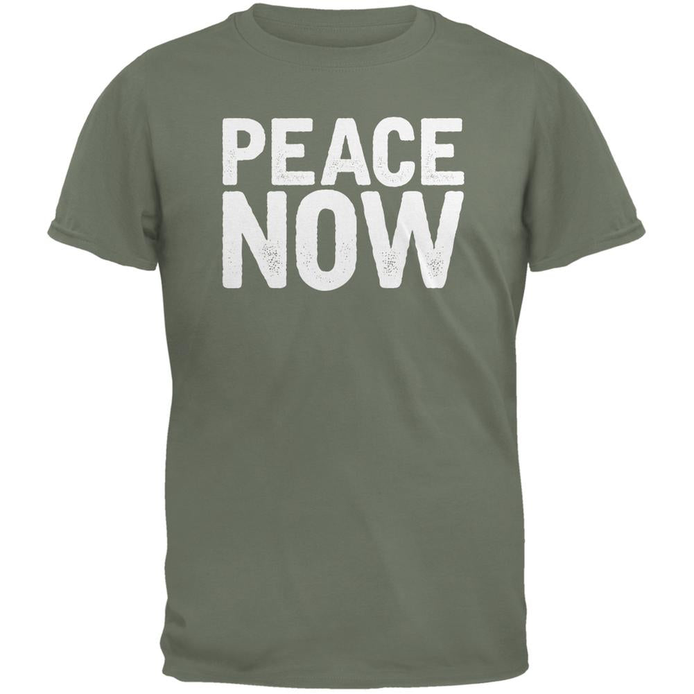 Peace Now Military Green Adult T-Shirt Men's T-Shirts Old Glory 2XL Green 