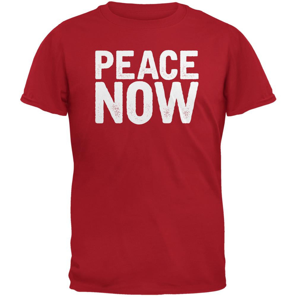 Peace Now Red Adult T-Shirt Men's T-Shirts Old Glory 2XL Red 