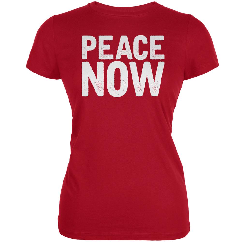 Peace Now Red Juniors Soft T-Shirt Juniors T-Shirts Old Glory 2XL Red 