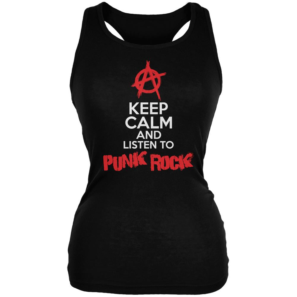 Keep Calm And Listen To Punk Rock Black Juniors Soft Tank Top Juniors Tank Tops Old Glory 2XL Black 