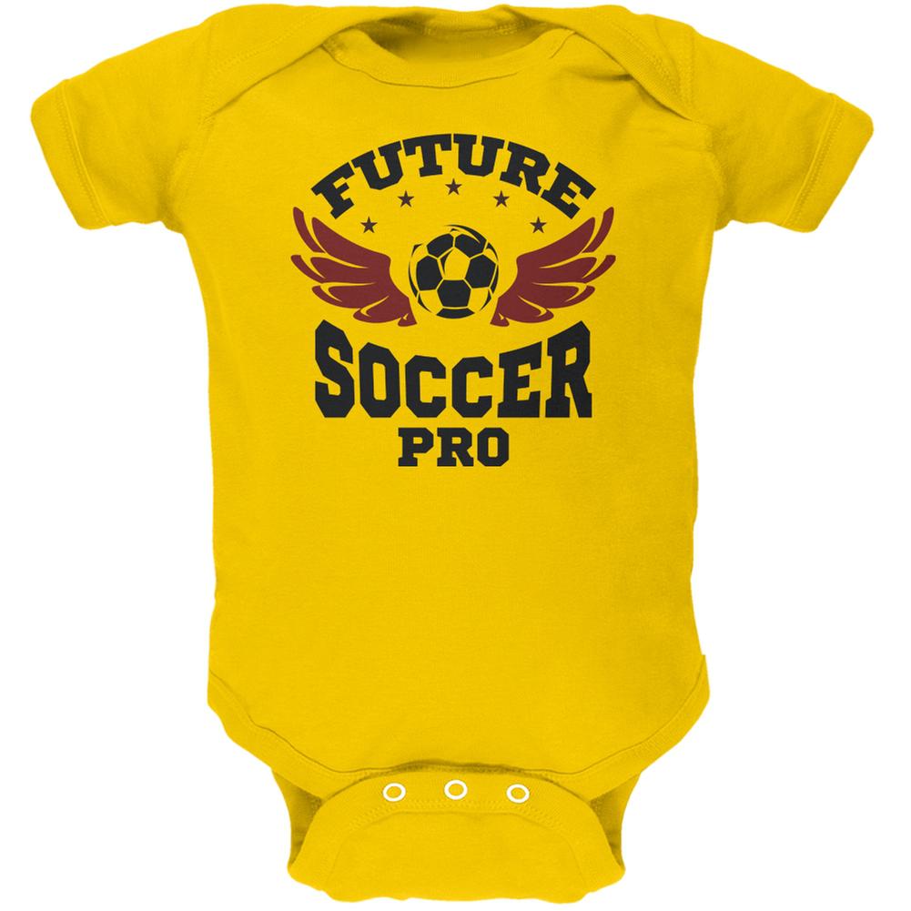 Future Soccer Pro Yellow Soft Baby One Piece Baby One Piece Old Glory 0-3M Yellow 